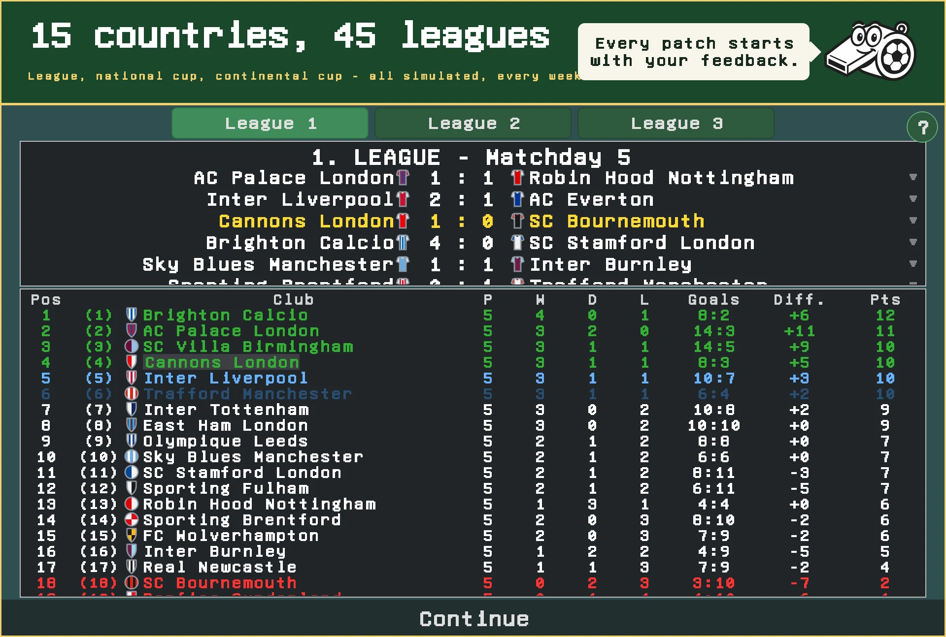 Whistle1 Retro Footballmanager screenshot