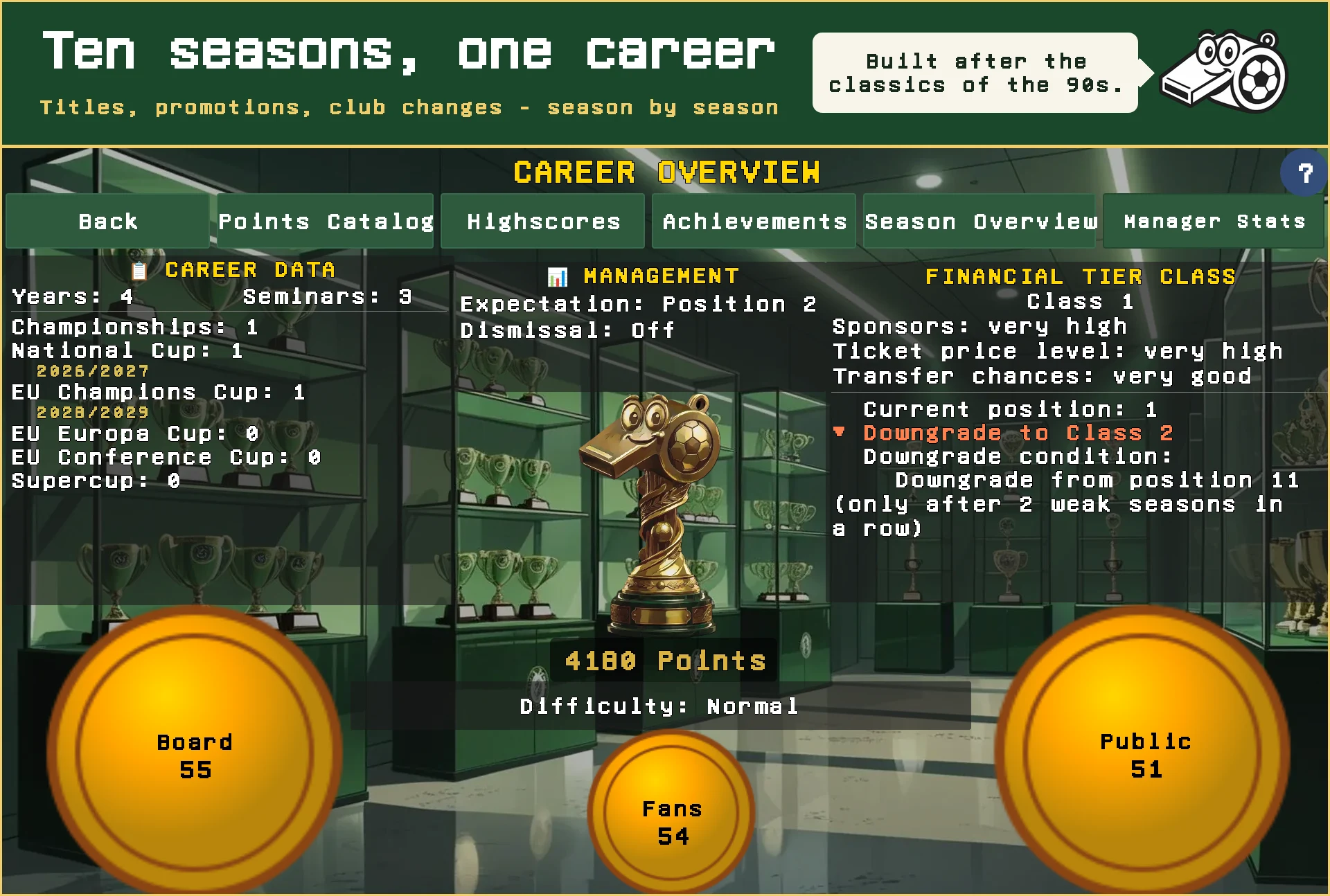 Whistle1 Retro Footballmanager screenshot