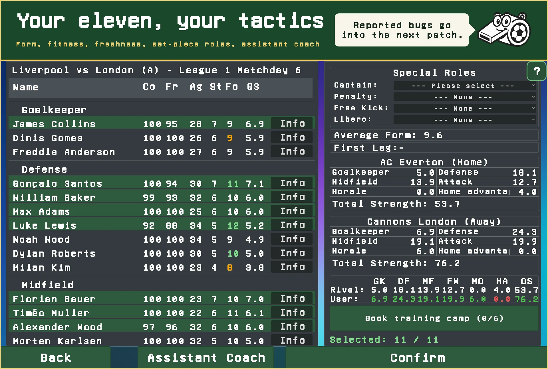 Whistle1 Retro Footballmanager screenshot