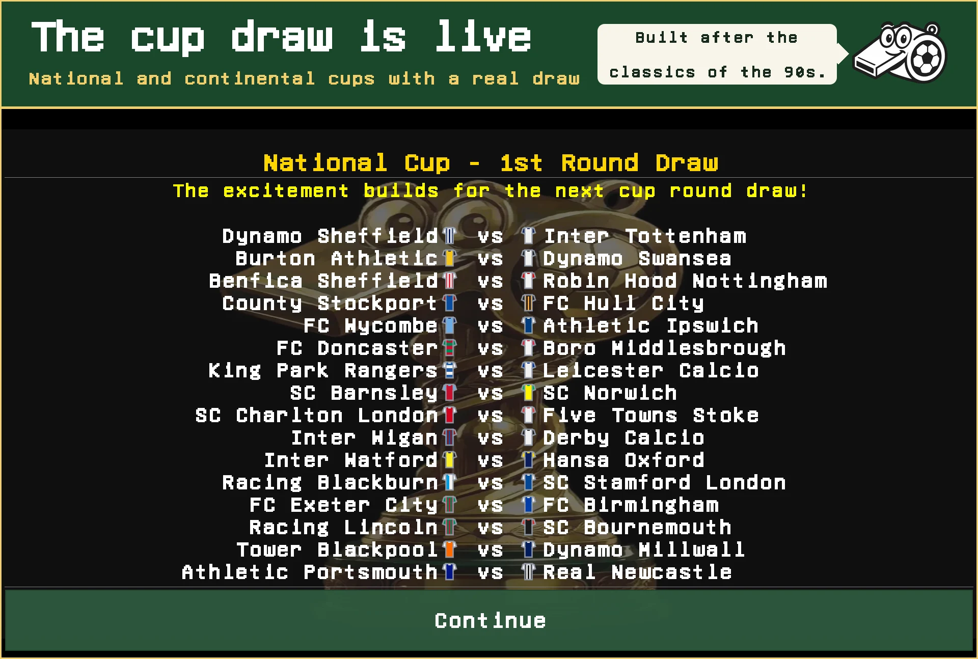 Whistle1 Retro Footballmanager screenshot