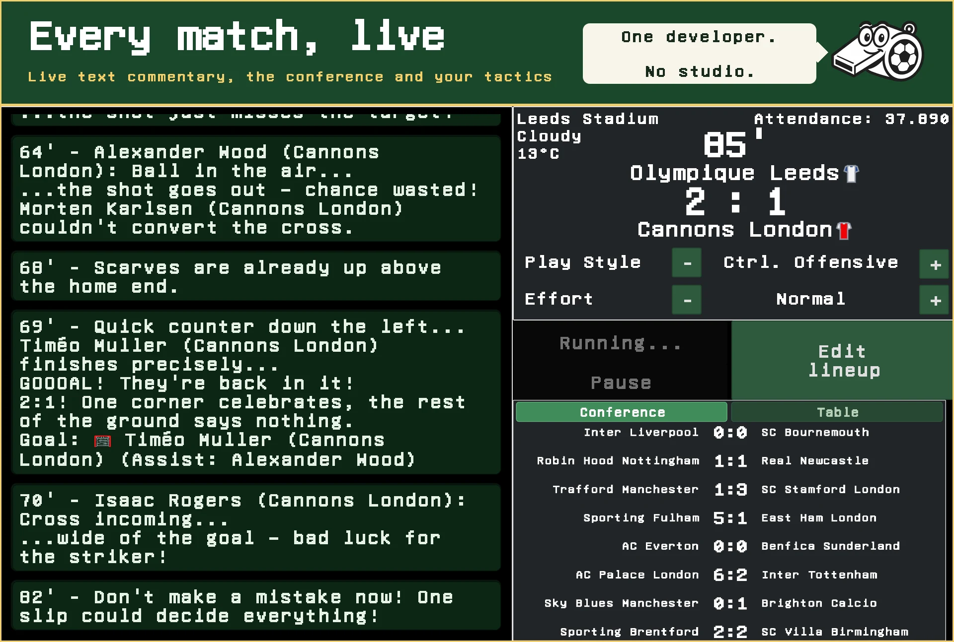 Whistle1 Retro Footballmanager screenshot