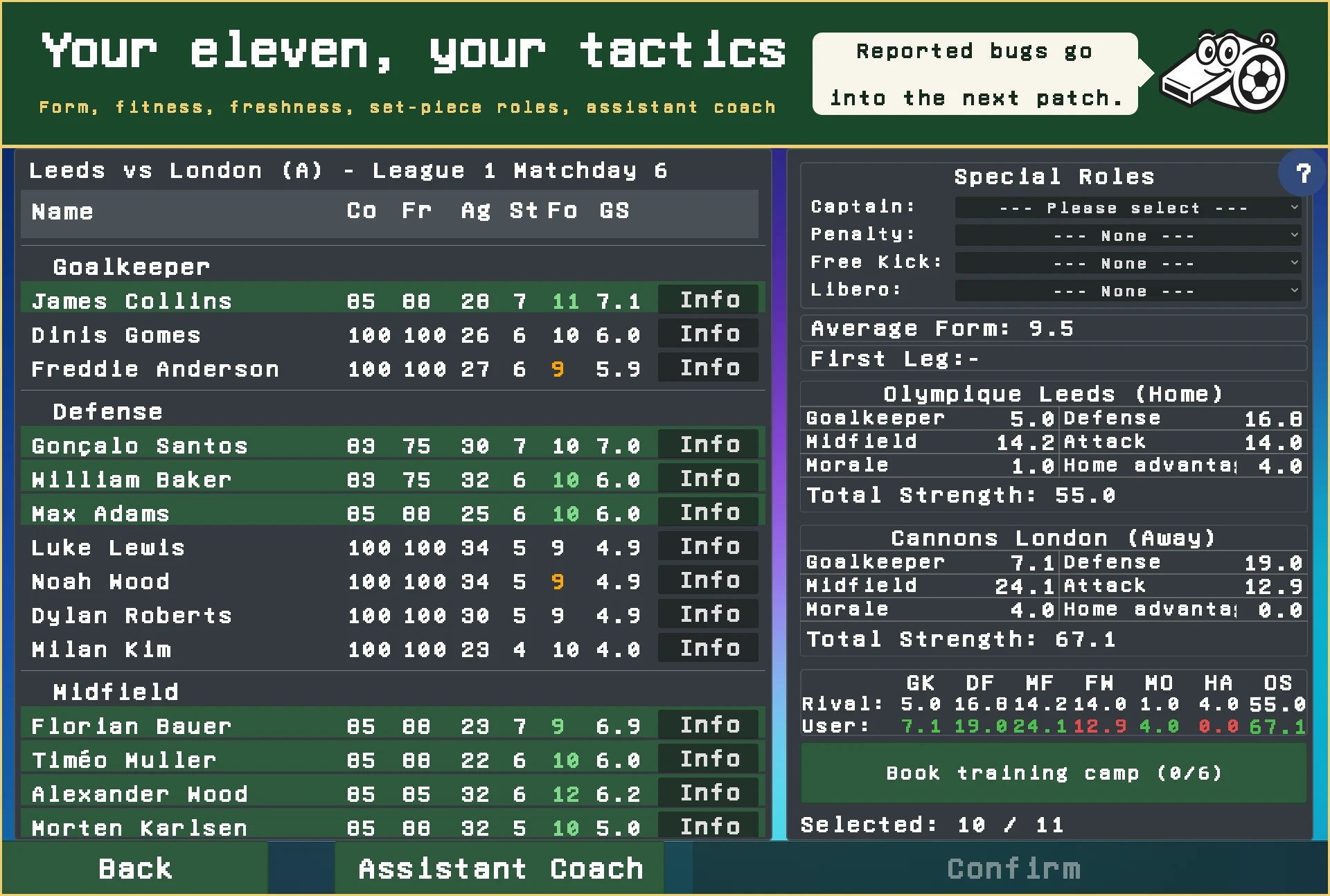 Whistle1 Retro Footballmanager screenshot