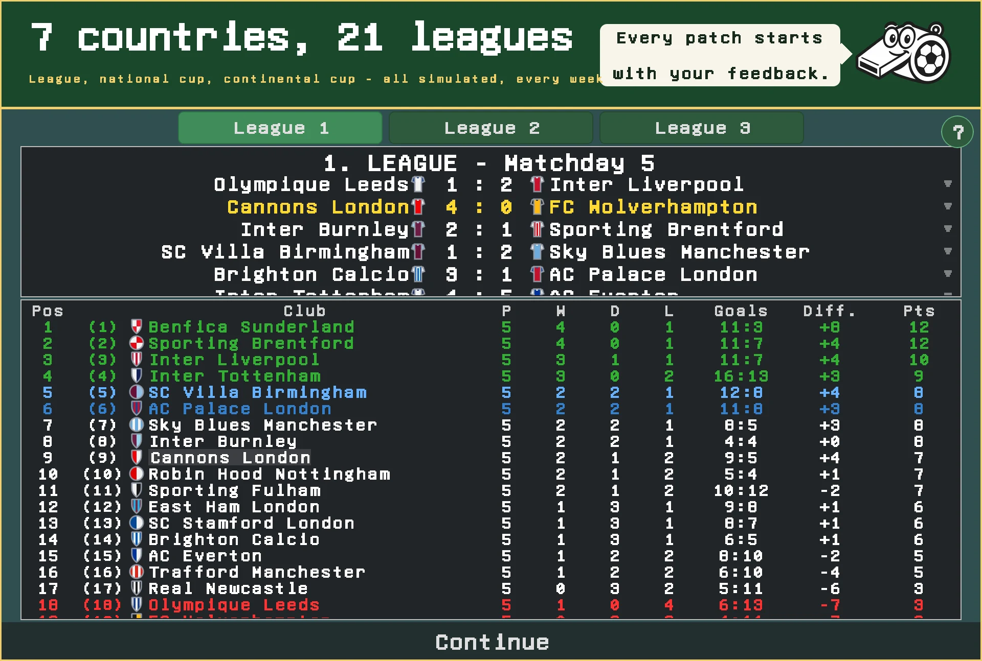 Whistle1 Retro Footballmanager screenshot